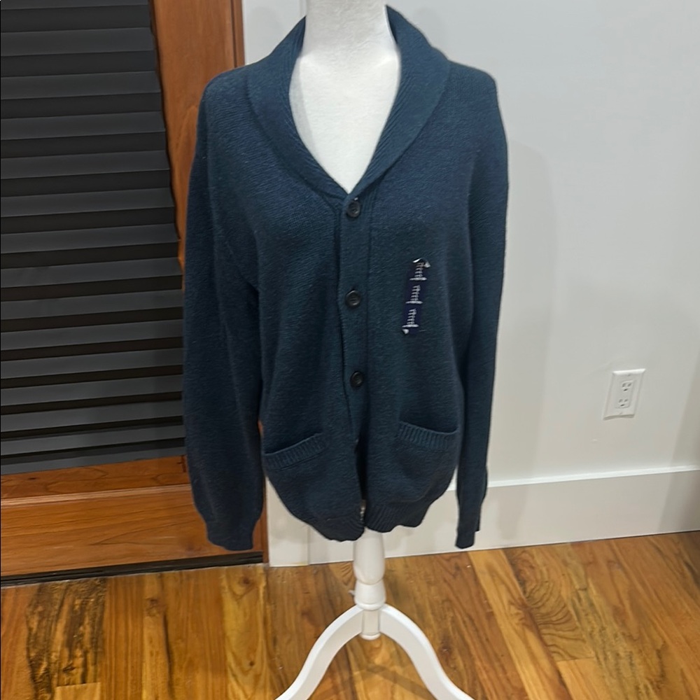 GAP Blue Cardigan Sweater V-Neck Long Sleeve